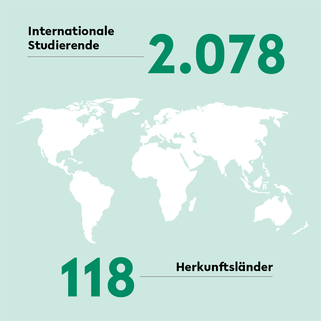 An der Universitt Bielefeld studieren im Jahr 2021 2025 internationale Studierende aus 118 Lndern.  